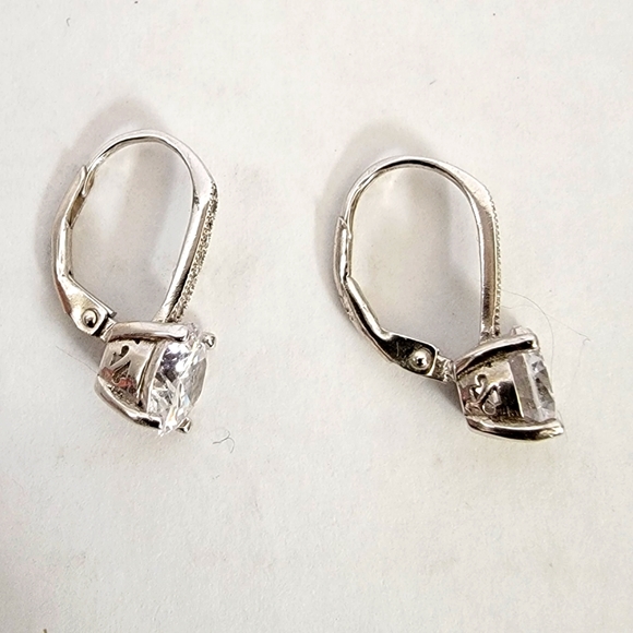 Earrings 925 Genuine Sterling Silver CZ - Picture 7 of 9